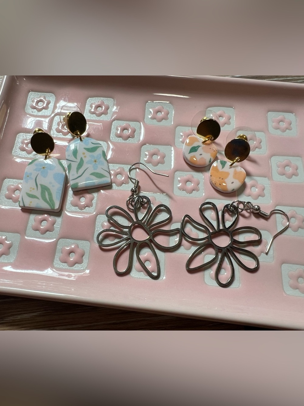 3 Pair- Spring Flowers Earrings Bundle
